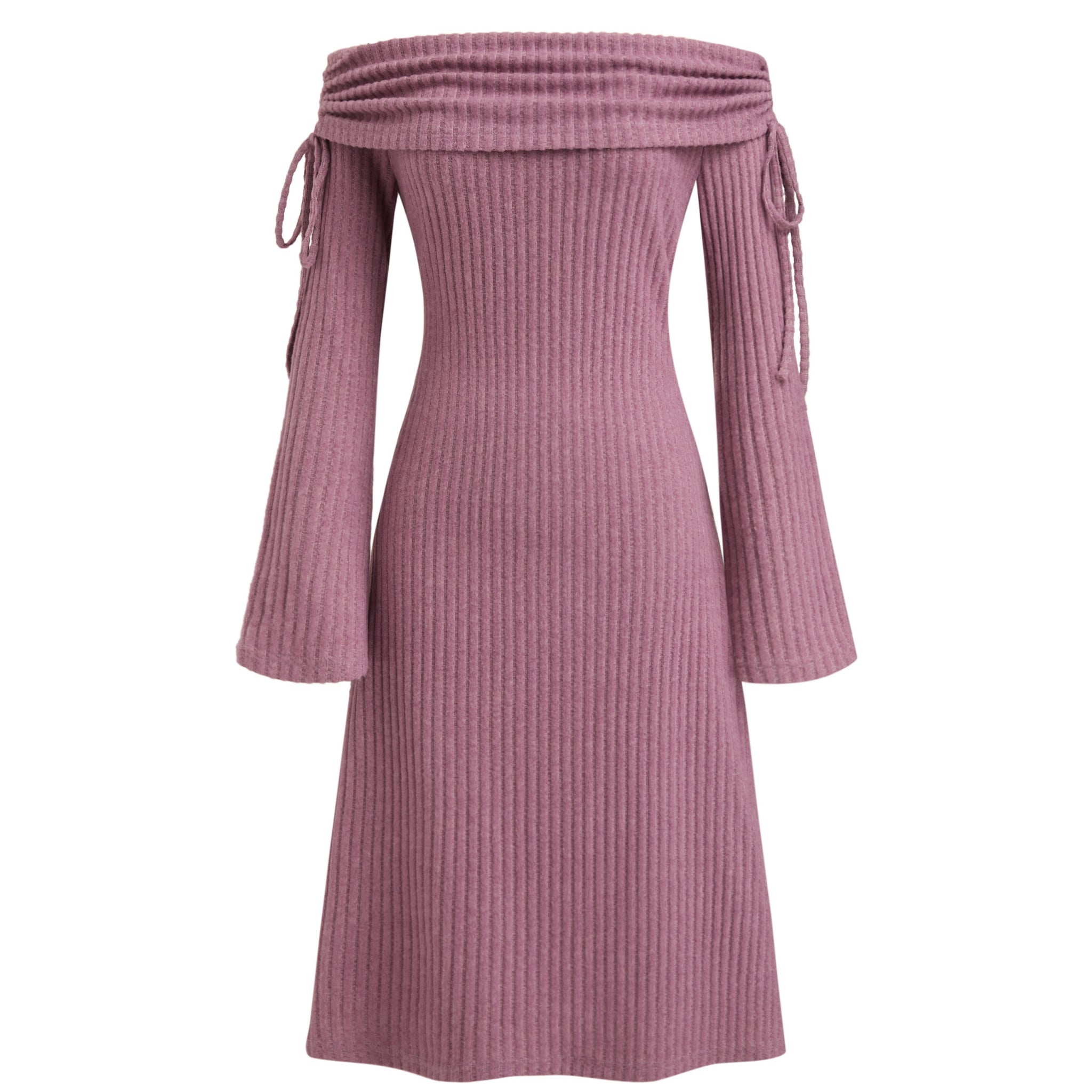 Off Shoulder Knitted Sweater Dress  vinova
