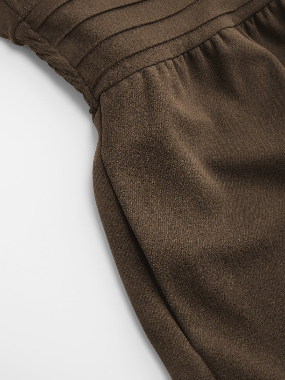 Solid V-Neck Ruched Jumpsuit with Pockets