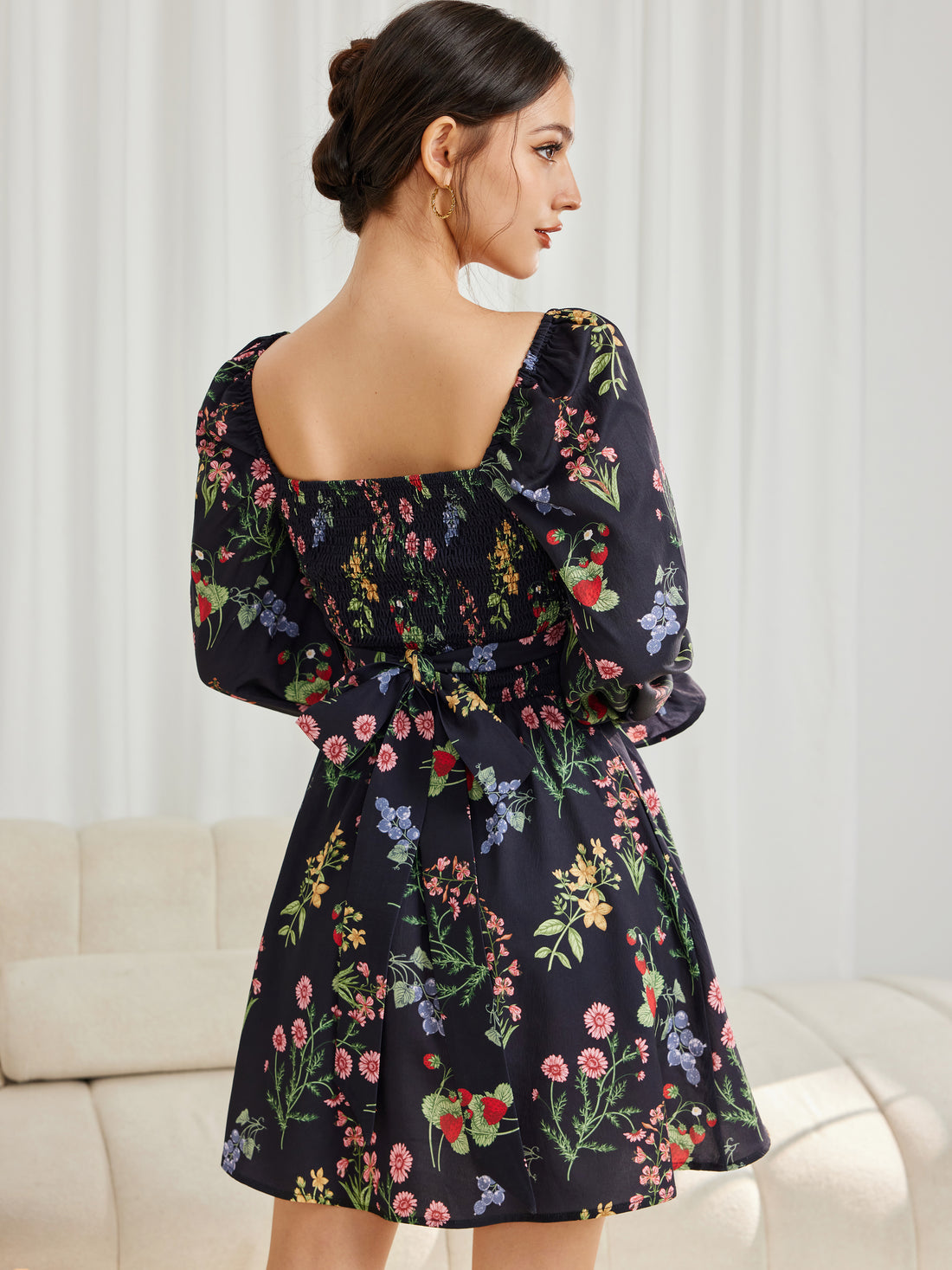 Convertible Floral Print Dress