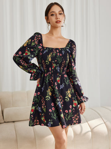 Convertible Floral Print Dress