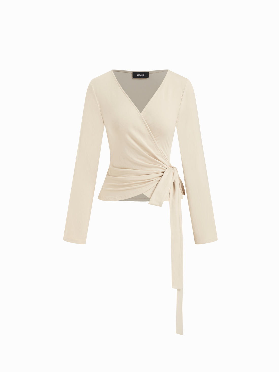 V-Neck Tie Waist Top & Full Elastic Waist Skirt Set