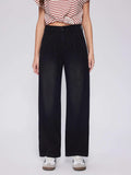 Vinova Womens Wide Leg Baggy Jeans Stretchy Pleated High Waisted Denim Pants Trouser Jeans
