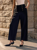 Vinova Womens Dressy Pants Straight Wide Leg High Waisted Buttoned Stretchy Work Business Casual Outfits 2025