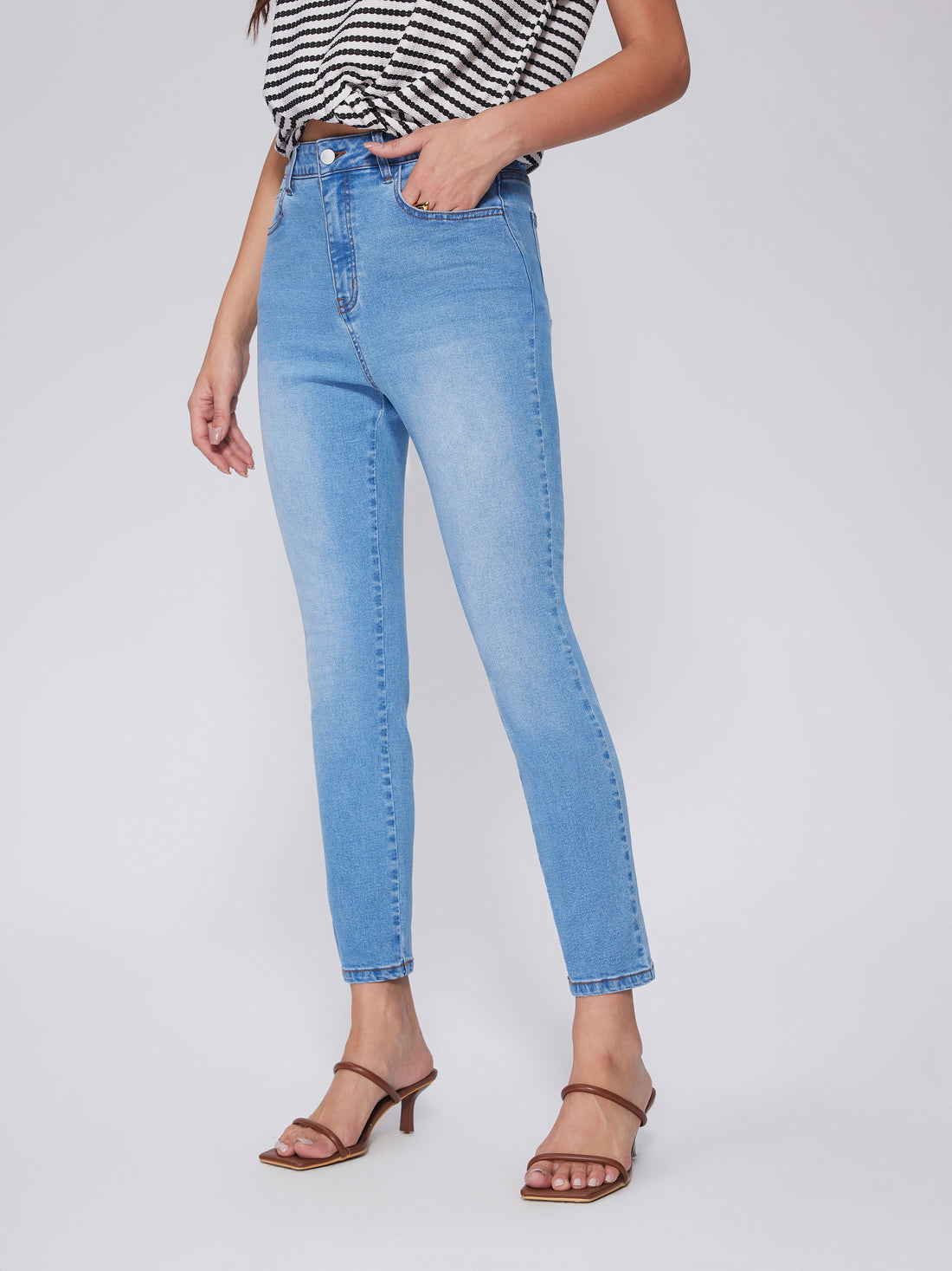 High-rise skinny jeans