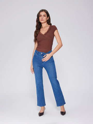 High-Waisted Denim Jeans