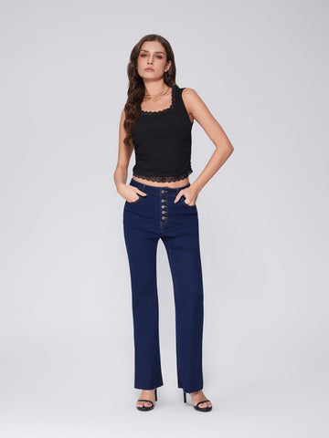 High-Waisted Flared Jeans